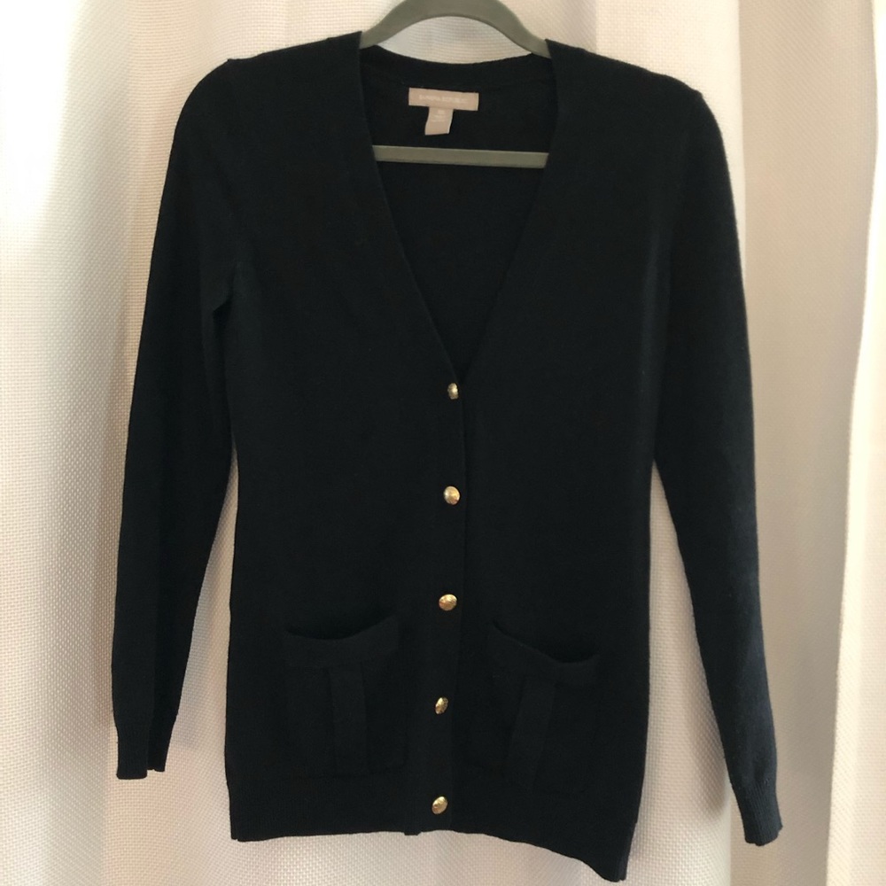 Black Banana Republic cardigan gold buttons